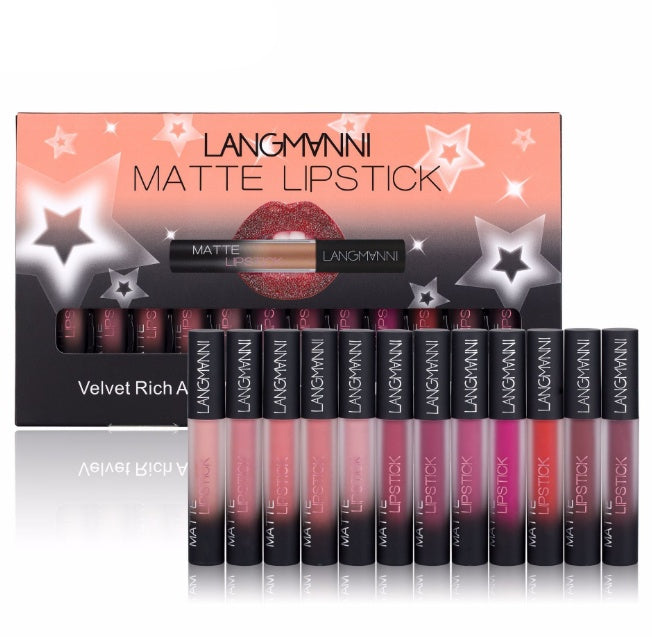 Matte Velvet Lipstick Set (12-Piece)