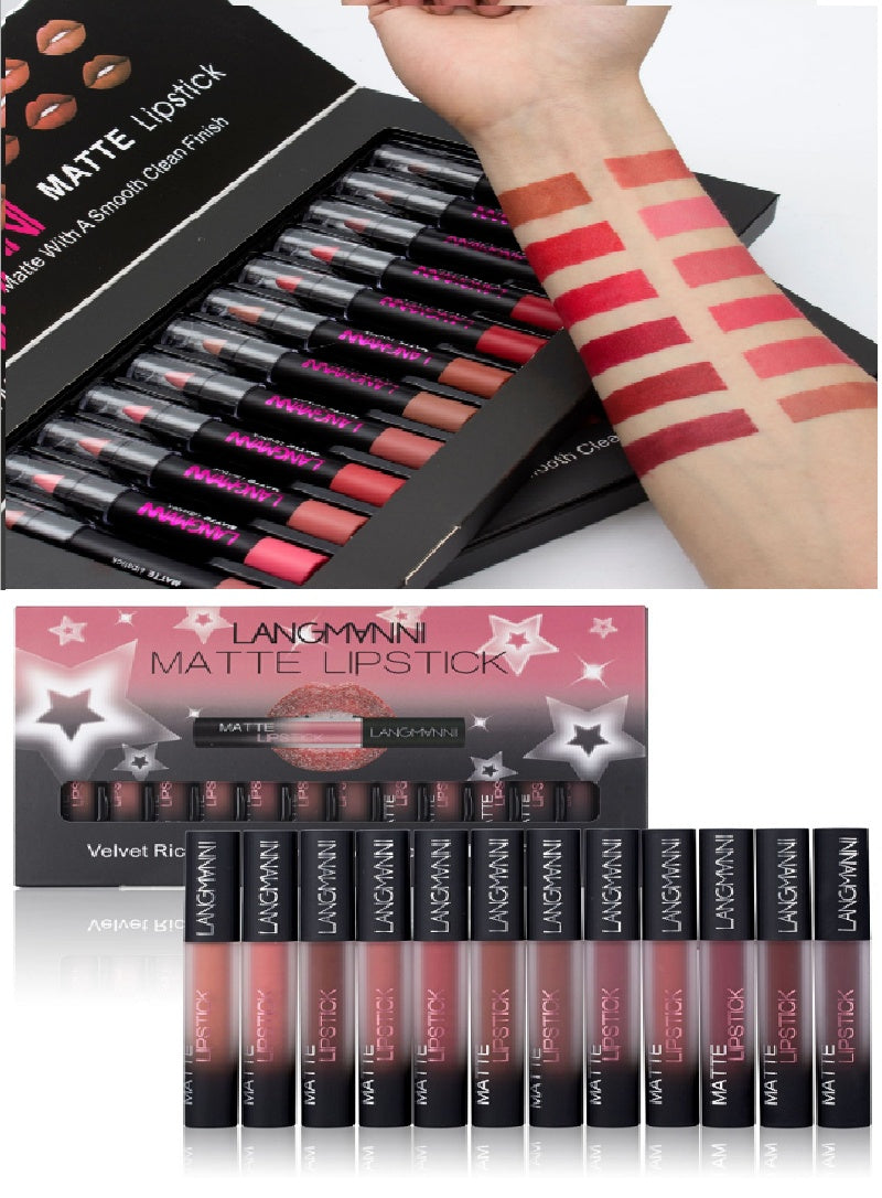 Matte Velvet Lipstick Set (12-Piece)