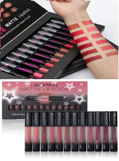 Matte Velvet Lipstick Set (12-Piece)