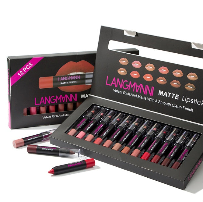 Matte Velvet Lipstick Set (12-Piece)