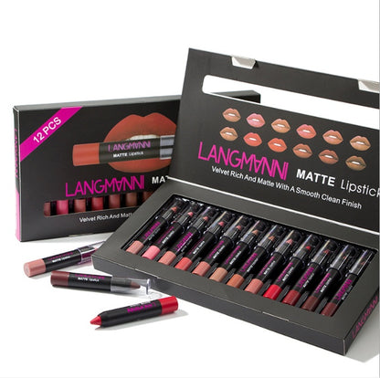 Matte Velvet Lipstick Set (12-Piece)