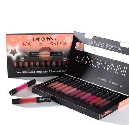 Matte Velvet Lipstick Set (12-Piece)